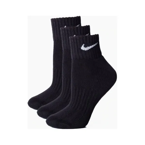 Nike Skarpety Cush Qt 3Pr , czarny, rozmiar S. Czarne skarpety damskie Nike, bez wzorów, z bawełny. Za 39.99 zł.