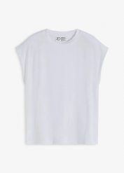 T-shirt oversize z miękkiej wiskozy. Czerwone bluzki damskie bonprix, bez wzorów, z wiskozy, bez kołnierzyka, bez ramiączek. Za 37.99 zł.