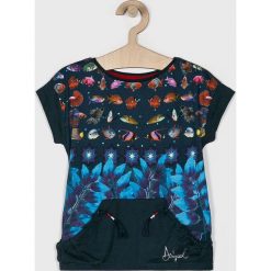 Desigual - Top dziecięcy 104-152 cm. Niebieskie t-shirty i topy dla dziewczynek Desigual, bez wzorów, z bawełny, bez ramiączek. W wyprzedaży za 79.90 zł.