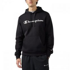 Bluza męska z kapturem treningowa Champion Hooded Sweatshirt czarna. Czarne bluzy męskie Champion, m, bez wzorów, z kapturem. Za 229.00 zł.