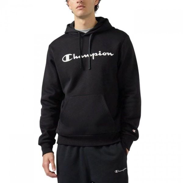 Bluza męska z kapturem treningowa Champion Hooded Sweatshirt czarna. Czarne bluzy męskie Champion, m, bez wzorów, z kapturem. Za 229.00 zł.