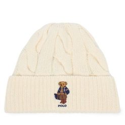 Czapka Polo Ralph Lauren. Białe czapki i kapelusze damskie Polo Ralph Lauren, na zimę, bez wzorów. Za 419.99 zł.