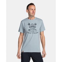 Męski bawełniany t-shirt Kilpi SKULLY-M. Szare koszulki sportowe męskie Kilpi, m, bez wzorów, z bawełny, bez kołnierzyka, bez ramiączek, trekkingowe. Za 118.50 zł.