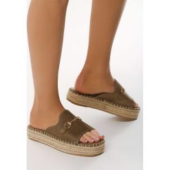 Khaki Klapki Self Centered. Klapki damskie Born2be. Za 59.99 zł.