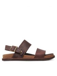 Timberland Sandały Amalfi Vibes 2Band Sandal TB0A419HV131 Brązowy. Brązowe sandały męskie Timberland, z nubiku, bez zapięcia. Za 369.99 zł.