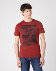 MĘSKI T-SHIRT WRANGLER SS MOTEL TEE RUSTY BROWN W7G3D3H11 112131829. Brązowe t-shirty męskie Wrangler, m, bez wzorów, bez kołnierzyka. Za 69.99 zł.