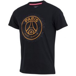 Koszulka męska PSG. Czarne koszulki sportowe męskie PSG, m, bez wzorów, z bawełny, bez kołnierzyka, bez ramiączek, do piłki nożnej. Za 169.99 zł.