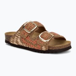 Klapki damskie Scholl Noelle Crochet. Brązowe klapki damskie Scholl, bez wzorów, z materiału, sportowe, bez obcasa. Za 409.99 zł.
