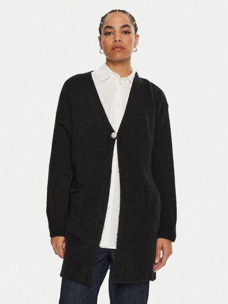 Dixie Kardigan M277K006A Czarny Regular Fit. Czarne kardigany damskie Dixie, m, bez wzorów, z syntetyku, bez kołnierzyka, bez ramiączek, bez kaptura. Za 229.99 zł.