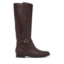 Oficerki LAUREN RALPH LAUREN. Brązowe kozaki damskie Lauren Ralph Lauren, bez obcasa, na płaskiej podeszwie. Za 1,299.00 zł.