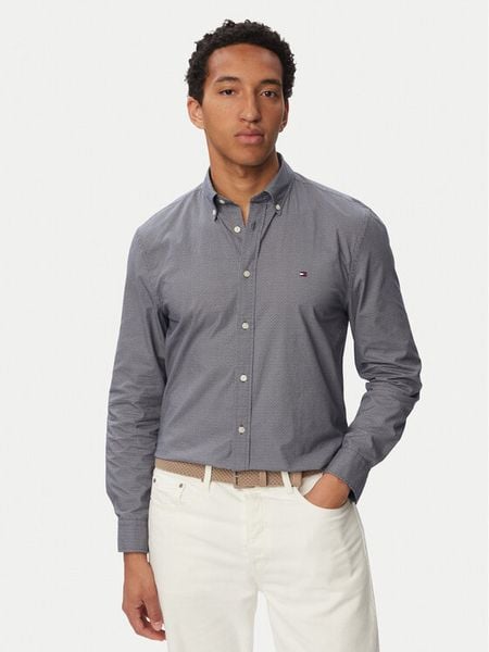 Tommy Hilfiger Koszula Flex MW0MW43317 Szary Regular Fit. Szare koszule męskie Tommy Hilfiger, m, bez wzorów, z bawełny, bez kołnierzyka, bez ramiączek. Za 369.99 zł.