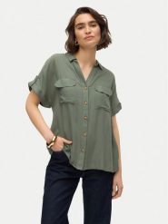Vero Moda Koszula Bumpy 10310139 Zielony Regular Fit. Zielone bluzki damskie Vero Moda, m, bez wzorów, z wiskozy, bez kołnierzyka, bez ramiączek. Za 129.99 zł.