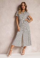 Beżowo-Czarna Sukienka Mamci Koszulowa Wiązana w Pasie Maevana. Czarne sukienki damskie Renee, na co dzień, m, bez wzorów, z wiskozy, eleganckie, bez kołnierzyka, bez ramiączek, maxi, koszulowe. Za 149.99 zł.