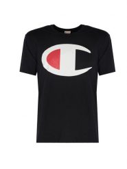 T-shirt fitness męski. Czarne t-shirty męskie Champion, l, bez wzorów, z bawełny, bez kołnierzyka. Za 114.00 zł.
