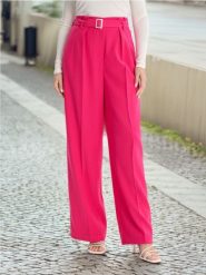 Spodnie z paskiem - różowy. Czerwone spodnie materiałowe damskie Sinsay, l, bez wzorów, z włókna, z podwyższonym stanem. Za 69.99 zł.