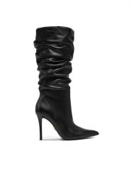 Steve Madden Kozaki Schmooze SM11003453 Czarny. Czarne kozaki damskie Steve Madden, ze skóry, bez obcasa, na szpilce. Za 669.99 zł.