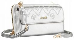 Stylowa torebka-portfel 4U Cavaldi M-13 srebrna. Szare portfele damskie 4U Cavaldi, bez wzorów, ze skóry ekologicznej, eleganckie, bez dodatków. Za 59.99 zł.