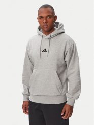 Adidas Bluza Essentials Feelcozy JE3809 Szary jasny Regular Fit. Szare bluzy męskie Adidas, m, bez wzorów, z bawełny, bez kaptura. Za 173.99 zł.