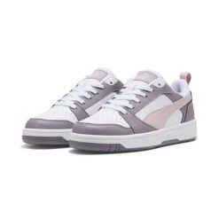 Sneakersy Rebound V6 Low PUMA White Mauve Mist Plum Jam Pink Purple. Białe obuwie sportowe damskie Puma, bez wzorów, do koszykówki. Za 319.00 zł.