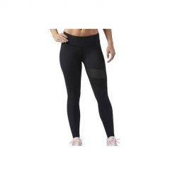 Spodnie do biegania damskie Reebok AC Mesh Tight. Czarne legginsy damskie Reebok, xl, bez wzorów, z meshu, do biegania. Za 394.00 zł.