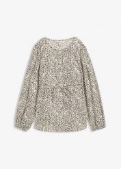 Bluzka ciążowa i na okres po porodzie. Białe bluzki damskie bonprix, bez wzorów, bez kołnierzyka, moda ciążowa, bez ramiączek. Za 37.99 zł.