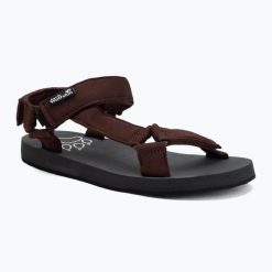Sandały męskie Jack Wolfskin Taiga. Brązowe sandały męskie Jack Wolfskin, z gumy, bez zapięcia. Za 279.99 zł.