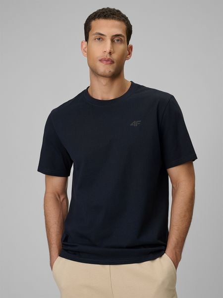 Чоловічий базовий T-shirt regular - темно-синій. T-shirty męskie 4f, m, bez wzorów, bez kołnierzyka. Za 699.90 zł.