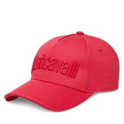 Czapka z daszkiem Just Cavalli. Czerwone czapki i kapelusze damskie Just Cavalli, bez wzorów. Za 129.99 zł.