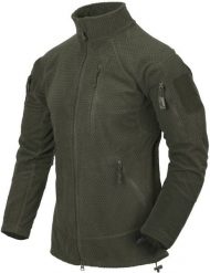 Helikon-Tex Bluza ALPHA TACTICAL - Grid Fleece - Olive Green. Zielone bluzy męskie HELIKON-TEX, m, bez wzorów, bez kaptura. Za 205.63 zł.