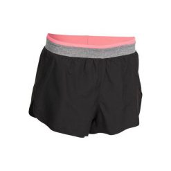 Spodenki fitness kardio damskie 100. Czarne obuwie sportowe damskie DOMYOS, l, bez wzorów, z materiału, na fitness i siłownię. W wyprzedaży za 19.99 zł.