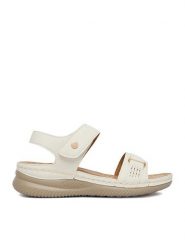 Go Soft Sandały CEO-WYL05010-09 Écru. Białe sandały damskie GO SOFT, bez wzorów, ze skóry, bez obcasa, na koturnie, bez zapięcia. Za 99.99 zł.