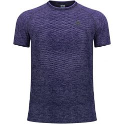 Koszulka męska Odlo ESSENTIAL SEAMLESS T-shirt crew neck l/s. Fioletowe t-shirty męskie Odlo, l, bez wzorów, bez kołnierzyka. Za 219.99 zł.