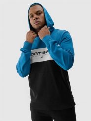 4F Bluza dresowa nierozpinana z kapturem męska - niebieska XXL. Niebieskie bluzy męskie 4f, m, bez wzorów, z bawełny, z kapturem. W wyprzedaży za 139.99 zł.