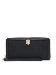 Guess Portfel Audrey Logo Slg SWJG97 55146 Czarny. Czarne portfele damskie Guess, z aplikacjami, z materiału. Za 294.99 zł.