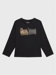 Pepe Jeans Bluzka Beccie PG502906 Czarny Regular Fit. Czarne t-shirty i topy dla dziewczynek Pepe Jeans, bez wzorów, z bawełny, bez ramiączek. Za 139.99 zł.
