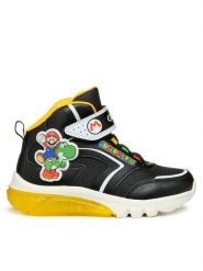 Geox Sneakersy J Ciberdron Boy J46LBJ 054FU C0054 D Czarny. Czarne buty sportowe chłopięce Geox, bez wzorów, ze skóry, bez zapięcia. Za 279.99 zł.