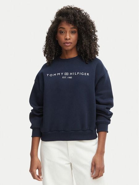 Tommy Hilfiger Bluza WW0WW47831 Granatowy Regular Fit. Niebieskie bluzy damskie Tommy Hilfiger, m, bez wzorów, z syntetyku, bez kaptura. Za 285.99 zł.