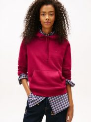 Tommy Jeans sweter z kapturem Kobiety Bawełna czerwony|wyrazisty róż, XS. Czerwone swetry damskie Tommy Jeans, xs, bez wzorów, z bawełny, klasyczne, bez kołnierzyka, bez ramiączek, z kapturem. Za 229.95 zł.