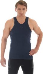 Brubeck Koszulka męska FITNESS na ramiączkach granatowa r. L (TA10070). Koszulki sportowe męskie Brubeck, l, bez wzorów, bez kołnierzyka, bez ramiączek, na fitness i siłownię. Za 67.61 zł.