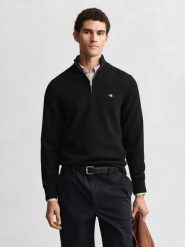 Gant sweter bez rękawów z dzianiny Mężczyźni Bawełna czarny, XXL. Czarne swetry przez głowę męskie GANT, m, bez wzorów, z bawełny, bez kołnierzyka. Za 699.95 zł.