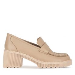 Półbuty Lasocki. Brązowe półbuty damskie Lasocki, bez wzorów, bez obcasa, na obcasie, bez zapięcia. Za 229.99 zł.