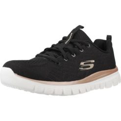 Buty SKECHERS GRACEFUL GET CONNECTED Czarny. Czarne obuwie sportowe damskie Skechers, bez wzorów, z materiału, trekkingowe, Skechers Sport. Za 280.99 zł.