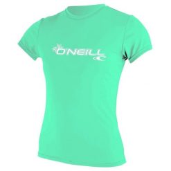 Koszulka damska O'Neill wetsuits Basic Skins. Niebieskie koszulki sportowe damskie O'Neill, bez wzorów, bez kołnierzyka, bez ramiączek, do pływania. Za 184.00 zł.