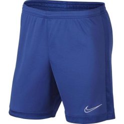 Spodenki piłkarskie męskie Nike Dry Academy. Niebieskie krótkie spodenki sportowe męskie Nike, m, bez wzorów, z materiału, do piłki nożnej, dri-fit (nike). Za 59.99 zł.