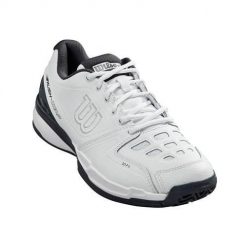 Buty do tenisa męskie Wilson Rush Comp Leder Allcourt. Białe buty sportowe męskie Wilson, z materiału, bez zapięcia, tenisowe. Za 675.00 zł.