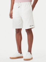 Guess Jeans Szorty sportowe M6GD49 KCPR1 Biały Regular Fit. Białe krótkie spodenki sportowe męskie Guess Jeans, m, z aplikacjami, z bawełny. Za 299.99 zł.