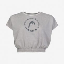 Koszulka z krótkim rękawem damska PADEL Crop Top. Szare koszulki sportowe damskie Head, s, bez wzorów, z jersey, bez kołnierzyka, bez ramiączek. W wyprzedaży za 161.00 zł.