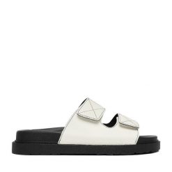 Klapki JENNY. Białe klapki damskie Jenny, bez wzorów, bez obcasa. Za 79.99 zł.