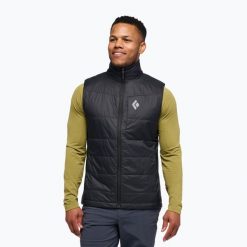 Bezrękawnik męski Black Diamond Solution Vest. Czarne koszulki sportowe męskie Black Diamond, m, bez wzorów, bez kołnierzyka, bez ramiączek, trekkingowe. Za 619.99 zł.