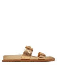 MICHAEL Michael Kors Klapki Mandy 40S5MAFS1M Złoty. Żółte klapki damskie MICHAEL Michael Kors, bez wzorów, ze skóry, bez obcasa. Za 399.99 zł.